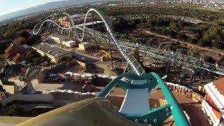 Shambhala POV PortAventura 2012 BampM Roller Coaster OnRide [upl. by Ecined]