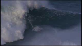 Maya Gabeira Wipeout at Nazaré  Billabong XXL Big Wave Awards 2014  Angle 2 [upl. by Dirtsa]