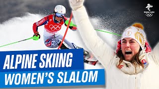 Alpine Skiing  Womens Slalom  Run 1amp2  Full Replay  Beijing2022 [upl. by Tripp]