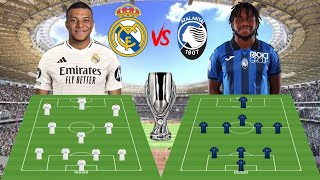 REAL MADRID vs ATALANTA EUROPA SUPER CUP 2024 LINE UP PREDICTION [upl. by Kcirdahs]