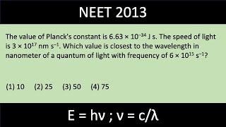 The value of Plancks constant is 663 × 10–34 J s c  3 × 1017 nms Which value is closest to [upl. by February]