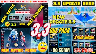 🛑 PUBG amp BGMI 33 NEW UPDATE  NEW MYTHIC FORGE 🤔 GROWTH PACK BGMi 33  NEXT POPULARITY BATTLE [upl. by Meeharb335]