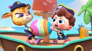 🏴‍☠️Little Pirate VS Little Police  Surprise Eggs  Kids Songs  Neos World  BabyBus [upl. by Telimay]