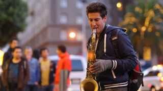 Justin Ward Saxophonist Busking Live in San Francisco [upl. by Cutlor]