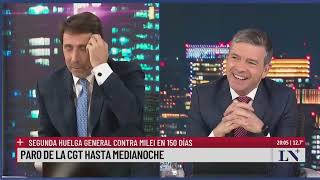 El análisis del segundo paro de la CGT en el pase entre Eduardo Feinmann y Pablo Rossi [upl. by Eelyk933]