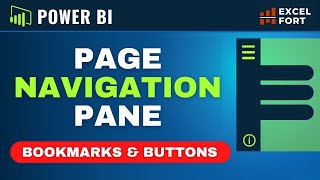 Power BI PAGE NAVIGATION Panel  HOW TO easily create with Bookmarks amp Buttons [upl. by Urbanna400]