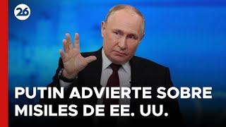 Contundente advertencia de Putin sobre la posible autorización de misiles por parte de EEUU [upl. by Naihtniroc]