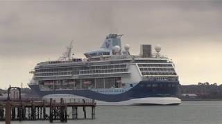 Marella Cruises quotMarella Discoveryquot sails from Southampton City Cruise Terminal 041018 [upl. by Naomi]