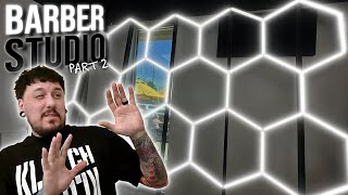 These Hexagon Lights are Crazy 😳 Building a Barber Studio Part 2 [upl. by Tessa]