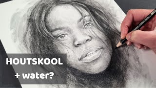 Portret tekenen met HOUTSKOOL GRAFIET en WATER [upl. by Terryl]