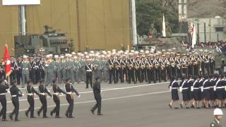 平成28年度自衛隊中央観閲式総合予行 観閲行進準備 Review of the JSDF Force Prepare of parade [upl. by Otina921]