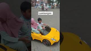 Naik mobil remote lambirgini kuning automobile mainananak [upl. by Loella]