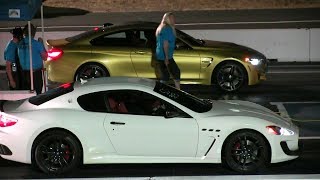 BMW m4 vs Maserati Granturismodrag race 14 mile [upl. by Ardied]