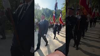 Arrivée des drapeaux lors de la cérémonie en hommage aux corps franc Bir Hakeim  Bioge [upl. by Wendelin]