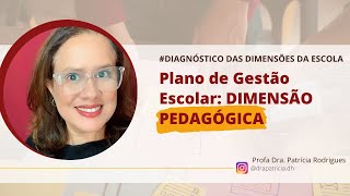 Como avaliar a DIMENSÃO PEDAGÓGICA na elaboração do Plano de GESTÃO ESCOLAR  Profa Patrícia [upl. by Knitter]