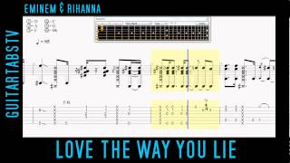 Love The Way You Lie  Eminem amp Rihanna Acoustic Guitar Pro 6 Tabs  PDF [upl. by Cliff]