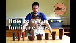 Wood Furniture Legs installation tutorial [upl. by Eduard]