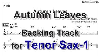 Autumn Leaves  Backing Track with Sheet Music Take1 Revised [upl. by Garnes]