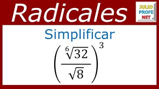 SIMPLIFICACIÓN DE EXPRESIONES CON RADICALES  Ejercicio 7 [upl. by Nauwtna825]