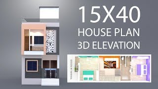 15X40 House plan with 3d elevation by nikshail [upl. by Brodsky]