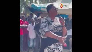 Former Gender CS Aisha Jumwa booed in Kilifi while rallying for reappointment in Ruto’s new cabinet [upl. by Anelle]