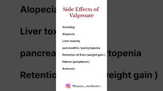 📌SIDE EFFECTS OF VALPROATE 💯🔥 shortsfeed browsefeatures [upl. by Gerdy384]