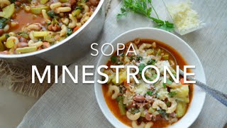 SOPA MINESTRONE o SOPA ITALIANA  Recetas fáciles Pizca de Sabor [upl. by Hamachi]