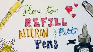 How To Refill Micron and Pitt Artist Pens [upl. by Nylessej]