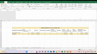 CALCULO NOMINAS SEMANAL 2023 [upl. by Neddy]