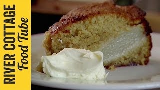 Pear amp Almond Pudding Cake Recipe  Hugh FearnleyWhittingstall [upl. by Mclaughlin]