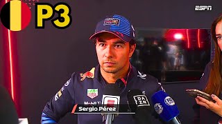 Declaraciones de Checo Pérez Tras Clasificar P3  Gran Premio Bélgica  SPA [upl. by Lewis]