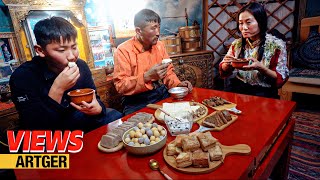 The Gobi Breakfast How Camel Herder Nomads Live in Mongolia  Views [upl. by Noyek]