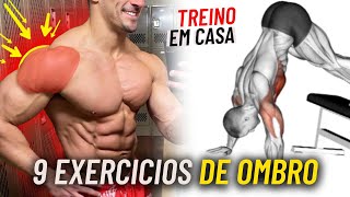 9 Exercícios Para Treinar Ombro Em Casa Completo Com Peso Corporal Elásticos e Halteres [upl. by Nidorf]