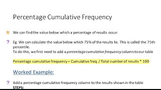 Percentage Cumulative Frequency  HowTo [upl. by Rebel268]