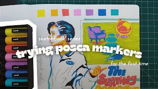 trying posca markers for the FIRST TIME ✧･ﾟ  sketchbook series 1 [upl. by Konrad]