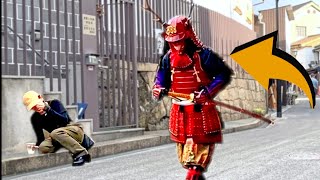 Samurai mannequin and Bushman prank  OMG She couldnt stand up for a while [upl. by Eves]