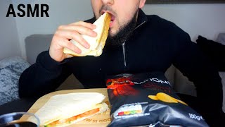 ASMR EATING CHEESE SALAD SANDWICHES AND CHIPS  NO TALKING  CRUNCHY SOUNDS  HUSBAND TAKES OVER [upl. by Druce743]