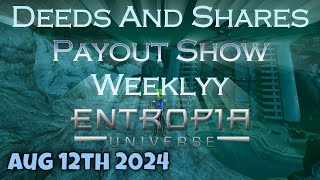 Deeds and Shares Payout Show Weekly for Entropia Universe Aug 12th 2024 [upl. by Fransis]