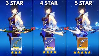 3 STAR vs 5 STAR Bow Recurve Bow vs Aqua Simulacra vs Stringless Genshin Impact [upl. by Dnalevets]