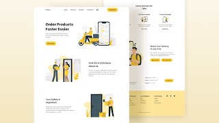 Responsive Website Design Using HTML Sass amp JavaScript 🚚  Delivery Landing Page [upl. by Collins]