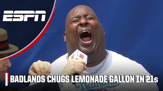 Badlands Booker sets NEW WORLD RECORD in Nathans Famous Lemonade Chug Contest 🏆 [upl. by Harleigh]