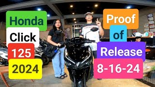 Honda Click 125 2024 Model Color Black  Proof of Release August 162024  Kirby Motovlog [upl. by Daggna]