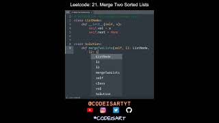 Leetcode 21 Merge Two Sorted Lists in Python  Python Leetcode  Python Coding Tutorial  ASMR [upl. by Ikaz]