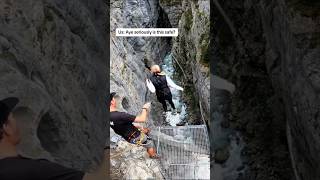 The Canyon Swing in Grindelwald near Interlaken 🤯 switzerland travel travelcouple adventure [upl. by Nossah18]