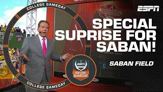 Nick Saban gets special congratulations for Saban Field at BryantDenny Stadium 🥹  College GameDay [upl. by Shela740]