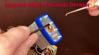 Vorhängeschloss in Sekunden Ohne Schlüssel öffnenCrack PadlockSchloss in Sek knackenLockpicking D [upl. by Arte]