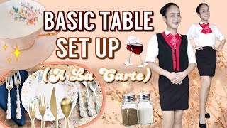 Basic Table Setting  How to Set a Table A La Carte Cover  Food and Beverage Service Operations [upl. by Areis]