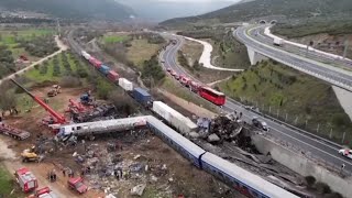 Arrests and resignations follow deadly headon train collision in Greece [upl. by Enihpled]