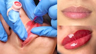 Getting A Lip Blush Tattoo  Full Process amp Healed Results 👄 [upl. by Molli]