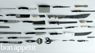 25 Knives 47 Knife Skills  Bon Appetit [upl. by Evy]